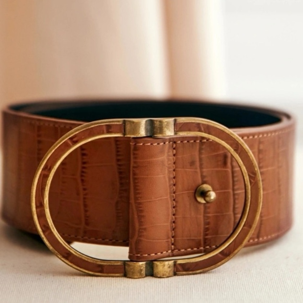 Sezane Fetiche Brown Leather Belt - size T80. New with Tags.